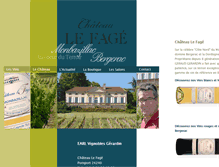 Tablet Screenshot of chateau-le-fage.com